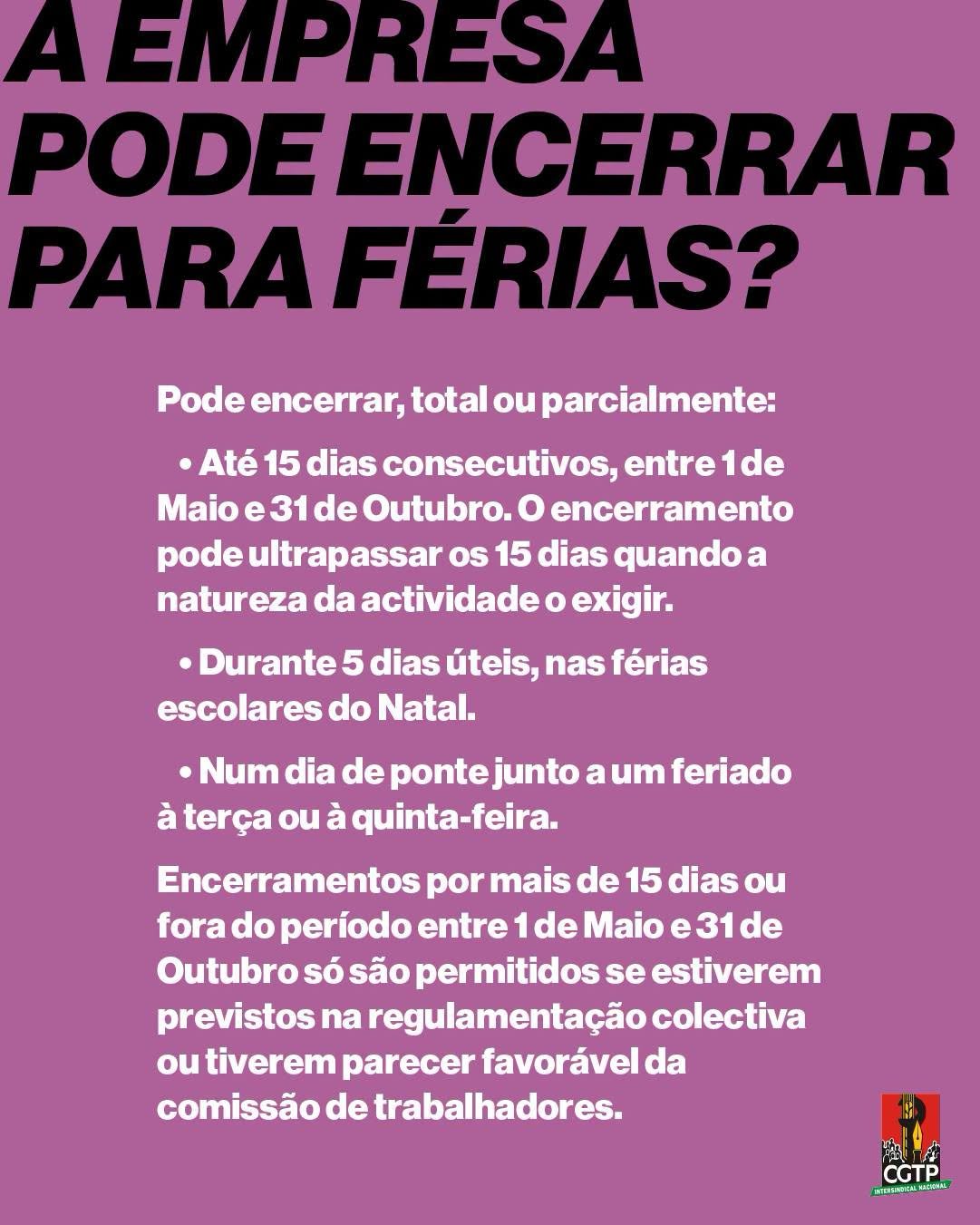 A empresa pode encerrar para férias?