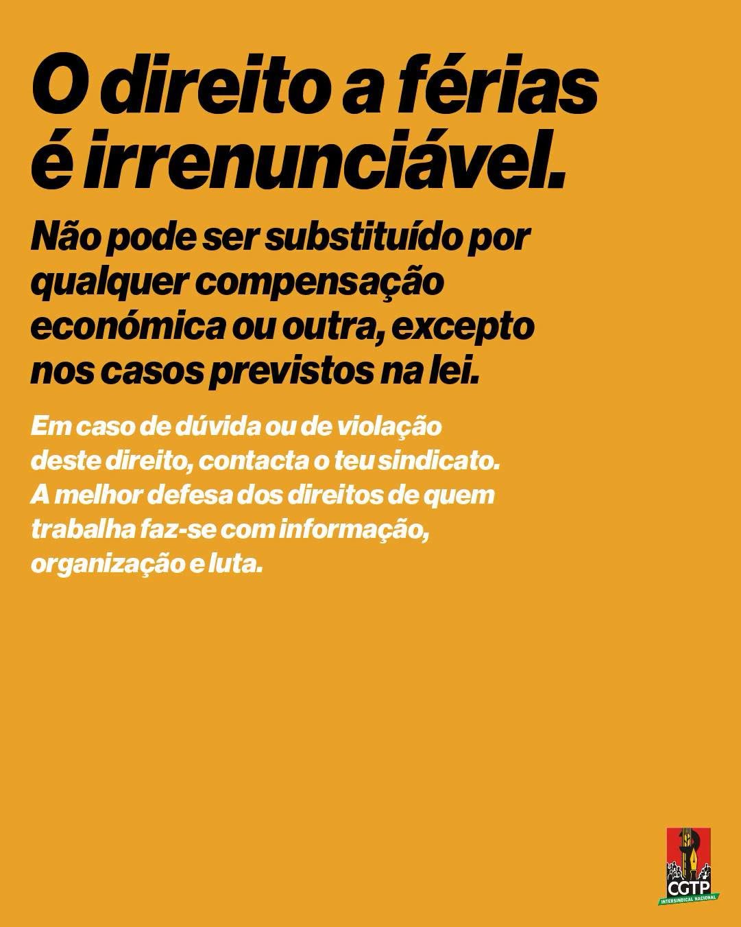 O direito a férias é irrenunciável