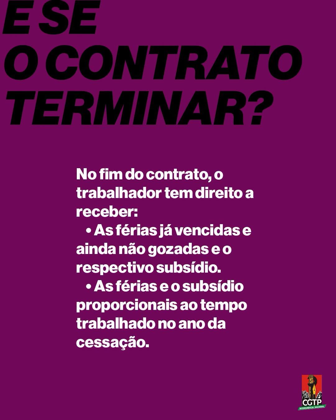 E se o contrato terminar?