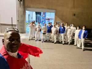 Trabalhadores reunidos na EXIDE